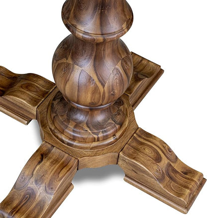 I5DA5-50N-26 5-Pc Kitchen Table Set Contain a Wooden Table and 4 Burgundy Polyester Fabric Upholstered Chairs with Button-Tufted Back, Antique Walnut