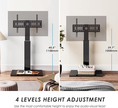 FITUEYES Iron Base Universal Floor TV Stand with Swivel Mount for 32-75 Inch LED LCD OLED Plasma Flat Panel or Curved Screens Height Adjustable TV Stand with Wire Management
