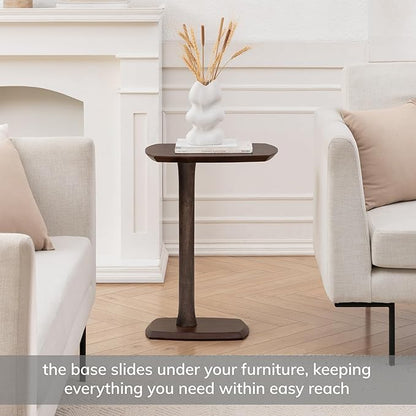 MH London Side Table - Stirling Wooden Modern C Shaped End Table - Exclusively Designed Hand Crafted Tables - End Table for Living Room, Bedroom Bedside Tables and Office