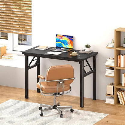 SDHYL 31.5inchesNo Assembly Foldable Computer Desk for Home Office Workstation, Study and Writing, Black