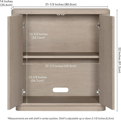 Henn&Hart 32" Wide Rectangular Accent Cabinet in Beech White, for Home, Living Room, Bedroom, Entertainment Room, Office