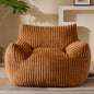 Giant Plush Bean Bag Chair for Adults with Armrests - Oversized Comfy Orange Beanbag Lounge Lazy Floor Sofa Accent Chair for Living Room, Bedroom & Dorm, Cozy Fluffy Single Cloud Mini Couch