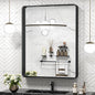 TokeShimi 30 x 36 Inch Black Bathroom Mirror for Wall Vanity Mirror with Non-Rusting Aluminum Alloy Metal Frame Rounded Corner for Modern Farmhouse Home Decor (Horizontal/Vertical)