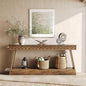 LITTLE TREE 70.87" Long Farmhouse Console Table, 2-Tier Shelf Narrow Accent Entryway Sofa Table for Living Room, Behind Couch, Hallway - Light Brown
