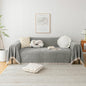 HANDONTIME Dark Grey Slipcover for Sofas - Boho Pet Couch Protector With Tassel - Chenille Herringbone Cover for 2-3 Seat Sofa - 91" X 134"