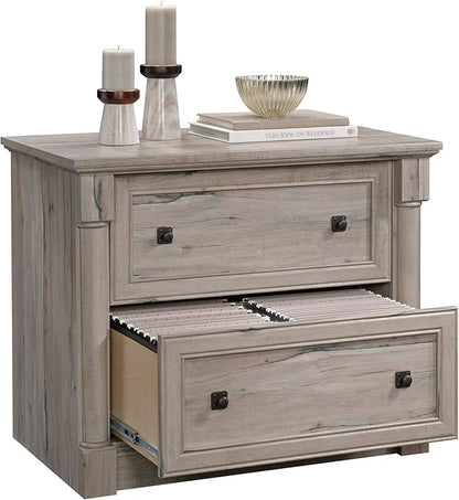 Sauder Palladia 2 Drawer File Cabinet, Lateral Filing Cabinets for Home Office, Hanging File Folders Organizer, Interlocking Drawers, in Split Oak Finish