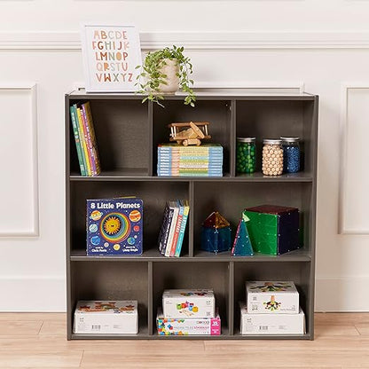 ECR4Kids Streamline 8-Compartment Storage Cabinet, 36in, Classroom Furniture, Grey Wash