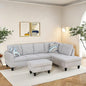NAYSAYE Sectional Couch with Ottoman Storage, L Shaped Couch Sofa Furniture Sets, Modern Comfy Modular Comfy Sofa for Living Room Bedroom, Office and Apartment, Grey