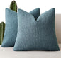 Foindtower Pack of 2 Textured Boucle Throw Pillow Covers Accent Solid Decorative Pillow Cases Cozy Woven Couch Cushion Case for Sofa Bedroom Living Room Home Decor 20x20 Inch Misty Blue