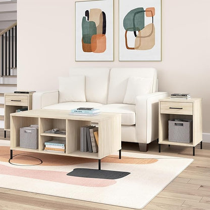 Bush Furniture Essence Coffee Table with Shelf | Shelves, Storage, Multifunctional Organization for Living Room, Bedroom, or Entryway
