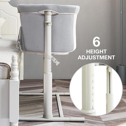RONBEI Baby Bassinet Bedside Sleeper, Easy to Assemble Bassinets for Baby/Infants, Height Adjustable Bedside Bassinet for Newborn Baby