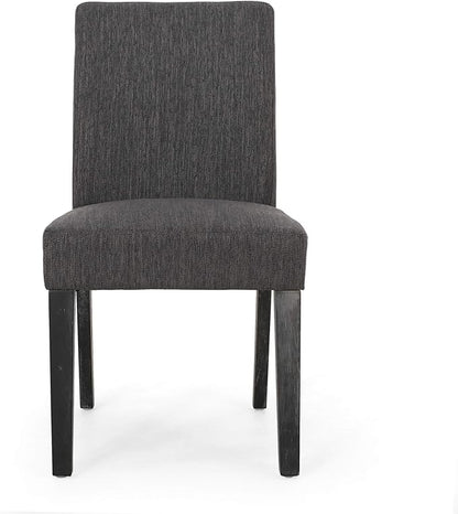 Christopher Knight Home Kuna Contemporary Upholstered Dining Chair (Set of 2), Charcoal + Gray