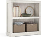 LINSY HOME 2-Tier Bookcase and Bookshelf, Small Wood Display Storage Shelves Farmhouse Bookshelf for Home Office, Living Room, Bed Room - White Oak