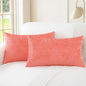CaliTime Throw Pillow Covers Decorative 12 X 20 Inches Pack of 2 Cozy Chenille Cushion Cases for Couch Sofa Bed Living Room Home Living Coral