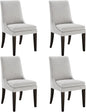 Upholstered Dining Chairs Modern Sidechair Performance Fabric High Back Armlesschair for Diningroom Kitchen,Linen,Set of 4(2 Box)