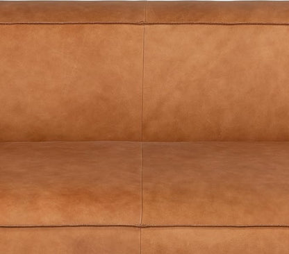 POLY & BARK Piazza Reversible Corner Sectional 125" Sofa in Bourbon Tan