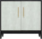 Sango Shagreen 2-Door Cabinet, Elegant Black Faux Shagreen Storage Cabinet with Brass Handles, Adjustable Shelf, Timeless Luxury Design, Stylish Accent Furniture for Living Room or Dining Room