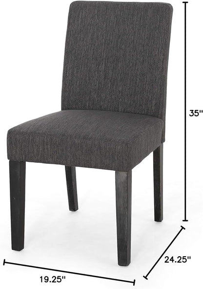 Christopher Knight Home Kuna Contemporary Upholstered Dining Chair (Set of 2), Charcoal + Gray