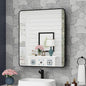 30x32 Inch Bathroom Medicine Cabinet with Mirror Black Metal Framed Mirror Cabinet Recessed or Surface Wall Mounted Medicine Cabinets for Bathroom