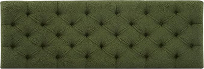 Christopher Knight Home Ottilie Boucle Fabric Storage Ottoman Bench, Wooden Rectangular Ottoman with Storage, Bedroom End of Bed Foot Stool, Entryway Ottoman Footrest, Living Room Extra Seat, Green