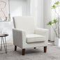 Container Furniture Direct Contemporary Accent Arm Chair with Birch Wood Frame and Velvet Upholstery, Armchair for Office and Living Room Decor, Removable Cushions, Beige