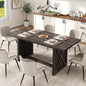 DWVO Farmhouse Large Dining Table for 6-8 People, 70.8 Inch Rectangular Wood Dining Table, Rustic Kitchen Dinner Table with X Solid Legs for Dining Room Grey