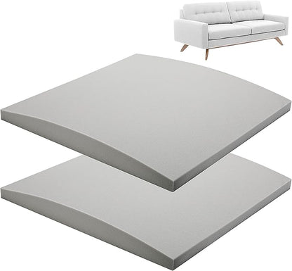 moonoom 22"x22" Couch Cushion Support, Grey Sofa Cushion Sagging Repair, Curved High Density Foam Replacement for Furniture Sagging Seat Sectional Loveseat Chair (2 Pcs)