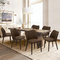 COLAMY Upholstered Dining Chairs Set of 6, Modern PU Leather Dining Room Kitchen Side Chair with Padded Seat and Wood Legs Restaurant/Cafe, Dark Brown