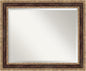 Amanti Art Bronze Bathroom Mirror for Over Sink, 28x34 Ridge Light Bronze Rectangle Vanity Mirror, Large Traditional Frame, Hangs Horizonally and Vertically, Bathroom Wall Decor, Beveled Edge