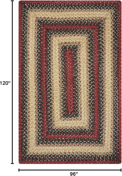 Homespice Highland Multi Color Jute Braided Area Rugs, 8x10' Rectangle - Warm Country and Cabin Decor, Perfect for Living Rooms and Bedrooms - Pet Friendly and Easy to Clean