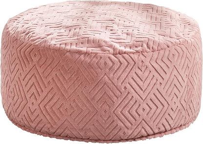 Hobestluk Bean Bag Chairs Adults Beanbag Chair with Filler Large Bean Bags with Fluffy Embossed Cover, Giant Bean Bag Chairs for Adults (Pink, 3FT - 36” x 36” x 22”)