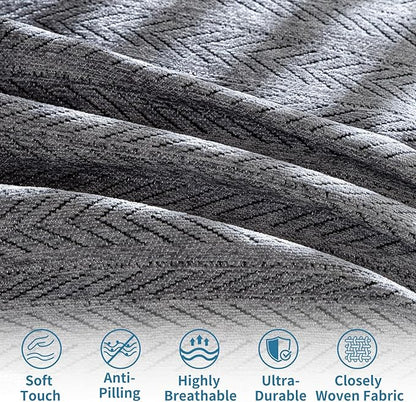 Nobildonna Sofa Cover Washable Soft Thicken Chenille Couch Cover with Tassel,Waterproof Sofa Slipcover for 3-4 Cushion Couch,Sectional Sofa,L-Shaped Furniture Protector Pet-Friendly,Dark Gray 71x150