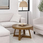 Plank+Beam Classic Round Coffee Table, 30 Inch Farmhouse Coffee Table, Rustic Mini Center Tables for Small Spaces, Small Living Space Tea Table, Pecan Wirebrush