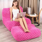 Bean Bag Chair with Footstool, Comfy Reading Sofa Chair for Adults, Modern Floor Sofa for Livingroom, Bedroom, Pink