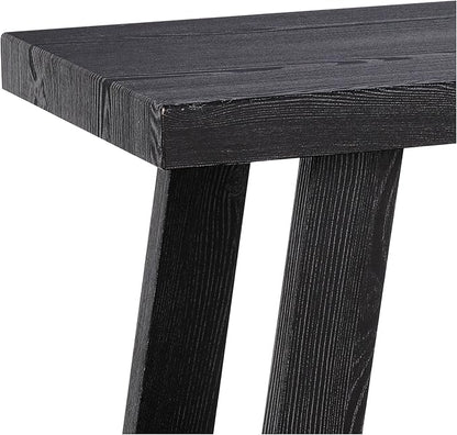 Roundhill Furniture Athens Contemporary Wood Shelf Side Table, Black