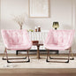 Comfy Chair for Adults, Foldable Living Room Chairs, Soft Faux Fur Folding Lounge for Bedroom Living Room Dorm Rooms, Flexible Reading Chair for Teens (2, Pink, Extra Large)