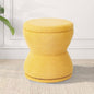 Ottoman with Storage, 360° Swivel Boucle Ottoman Vanity Stool, Upholstered Footstool with Storage Removable Lid, Modern Round Boucle Footrest Coffee Table for Living Room, Dorm, Makeup Room, Yellow