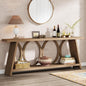 Tribesigns 70.9 inch Extra Long Console Table, Farmhouse Sofa Table Behind Couch with 2 Tier Storage Shelf, Narrow Entryway Hallway Accent Table for Living Room, Natural
