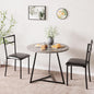 CABIHOME Dining Table Set for 2, Round Kitchen Table Set, Dining Table Set with 2 Upholstered Chairs, 3 Piece Kitchen Table Set for Small Space, Apartment, Retro Gray
