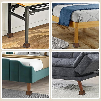 Sopicoz Wooden Furniture Risers Tapered Bed Risers (Brown 4pcs, 2 inch Pyramid)