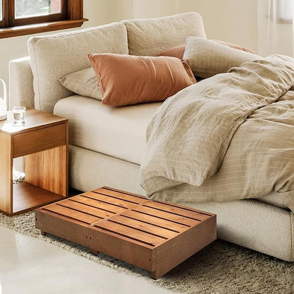 Wooden Step Stool 6” Height, Step Stools for Bed, Bed Steps for High Beds for Adults and Elderly, Step Stool for Bedroom, Kitchen, Living Room, Oak