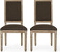 Christopher Knight Home Regina French Country Dining Chairs Set of 2, Wooden Dining Room Chair, High Back Kitchen Side Chair, Fabric Upholstered Armless Extra Seat, Brown and Natural