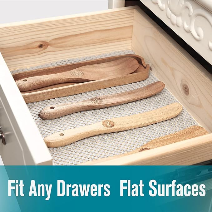 Shelf Liner, Non-Adhesive Roll Drawer Liners 12 Inches x 20 Feet, Non Slip Grip Durable Strong Clean, Shelving Liner for Kitchen cabinets,Storage, Desks, Kitchenware, Tableware, Light Gray