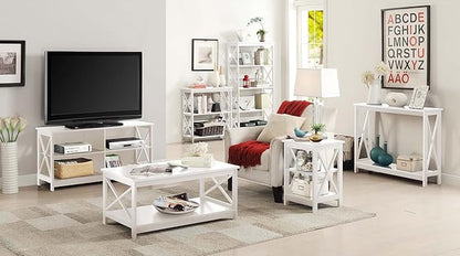 Convenience Concepts Oxford Console Table 39.5" - Sofa Table with Storage Shelf, Transitional Entryway Hall Table for Living Room and Bedroom, Display Foyer Table, White