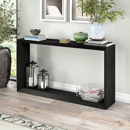 Henn&Hart Osmond Console Table, 55" Wide,Grey,Black