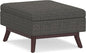 SIMPLIHOME Owen 34 inch Wide Mid Century Modern Rectangle Coffee Table Storage Ottoman in Ebony Tweed Look Fabric, Assembled, for the Living Room, Entryway and Family Room
