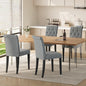 Upholstered Dining Chairs Set of 4, Button Tufted Parsons Dining Chair with Solid Wood Legs, Modern Fabric Side Chair for Dining Room/Kitchen/Restaurant/Hotel- Grey