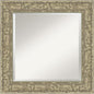 Amanti Art Silver Bathroom Mirror for Over Sink, 27x27 Luxe Antique Silver Square Vanity Mirror, Medium Traditional Frame, Hangs Horizonally and Vertically, Bathroom Wall Decor, Beveled Edge