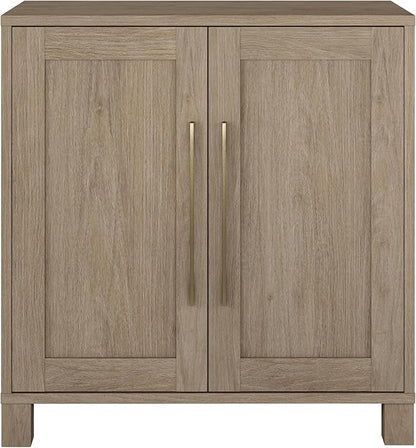 Henn&Hart 28" Wide Rectangular Accent Cabinet in Weathered Gray, for Home, Living Room, Bedroom, Entertainment Room, Office