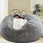 Bean Bag Chair for Kids Adults Without Filler Oversized Round Plush Beanbag Chair Lazy Sofa Cover for Stuffed Animal Storage Floor Chair, 5FT, Light Grey